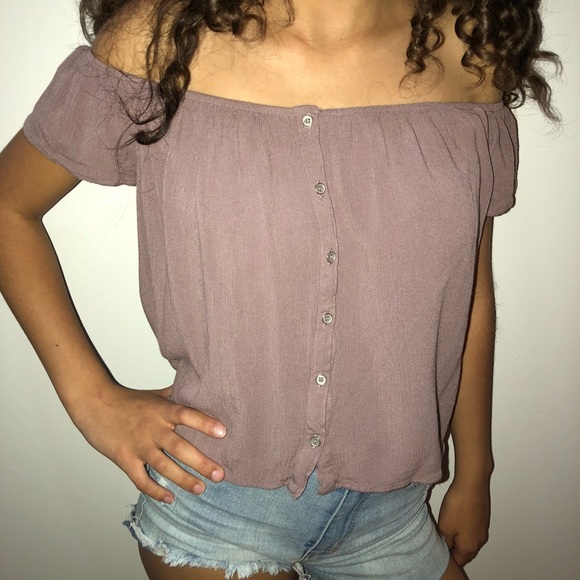 Forever 21 Tops - Off the shoulder button up